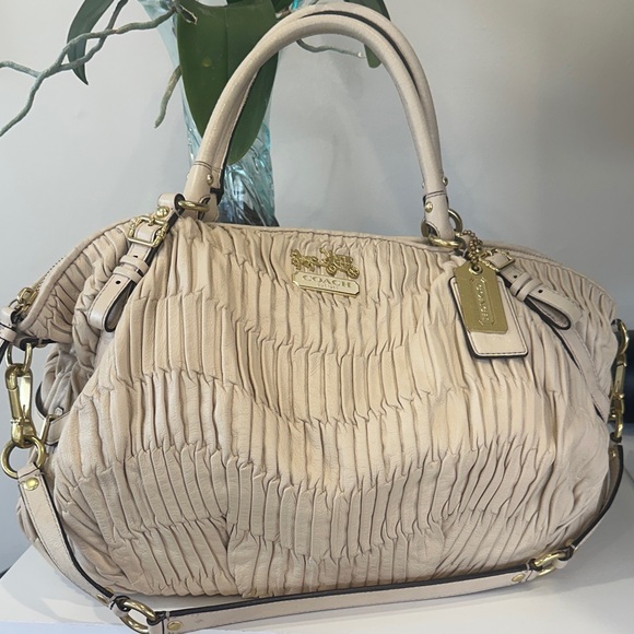 Coach Handbags - Coach Madison Ruched Leather Satchel